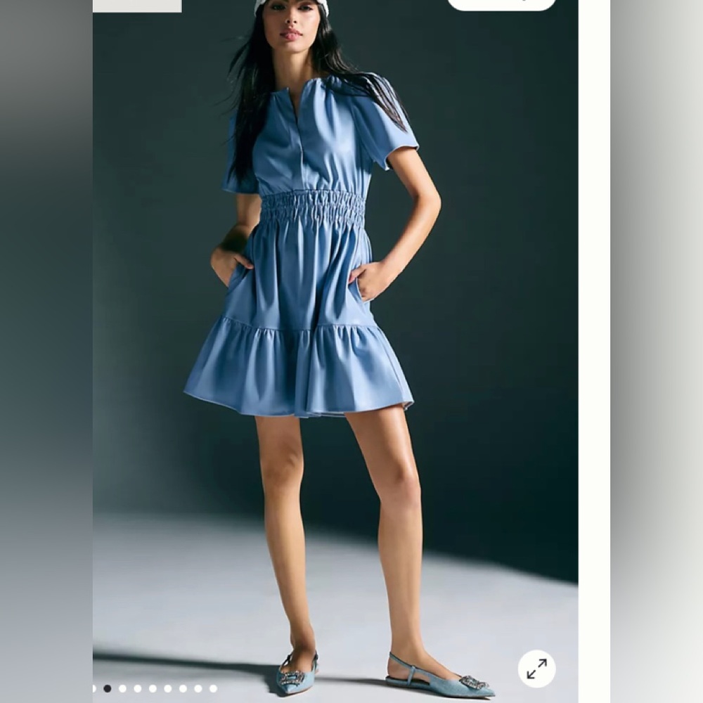 Anthropologie The Somerset Faux Leather mini dress